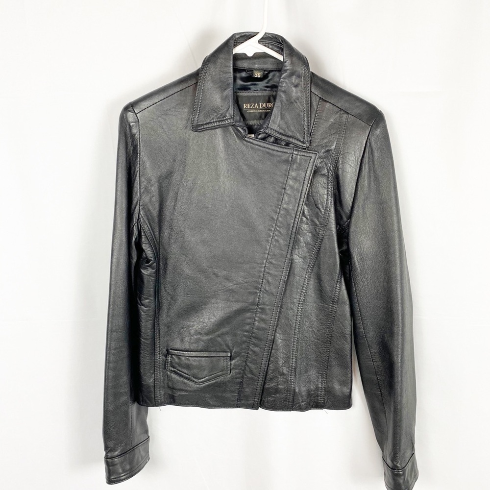 REZA DURO Black Leather Jacket